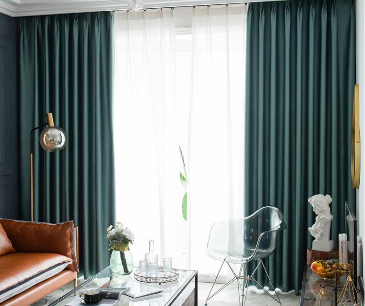 Embossed satin curtain fabric
