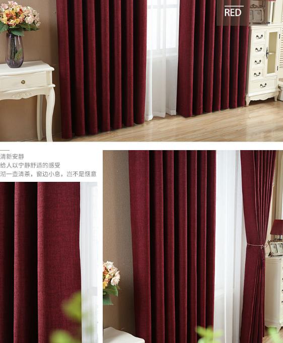 Flat linen curtain fabric