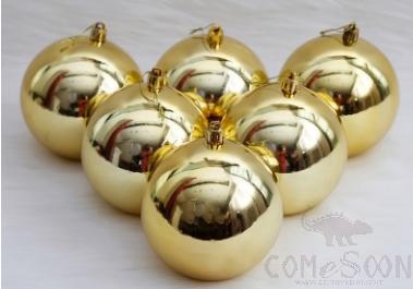 6Cm Golden Shiny Ball 6 Pcs Set