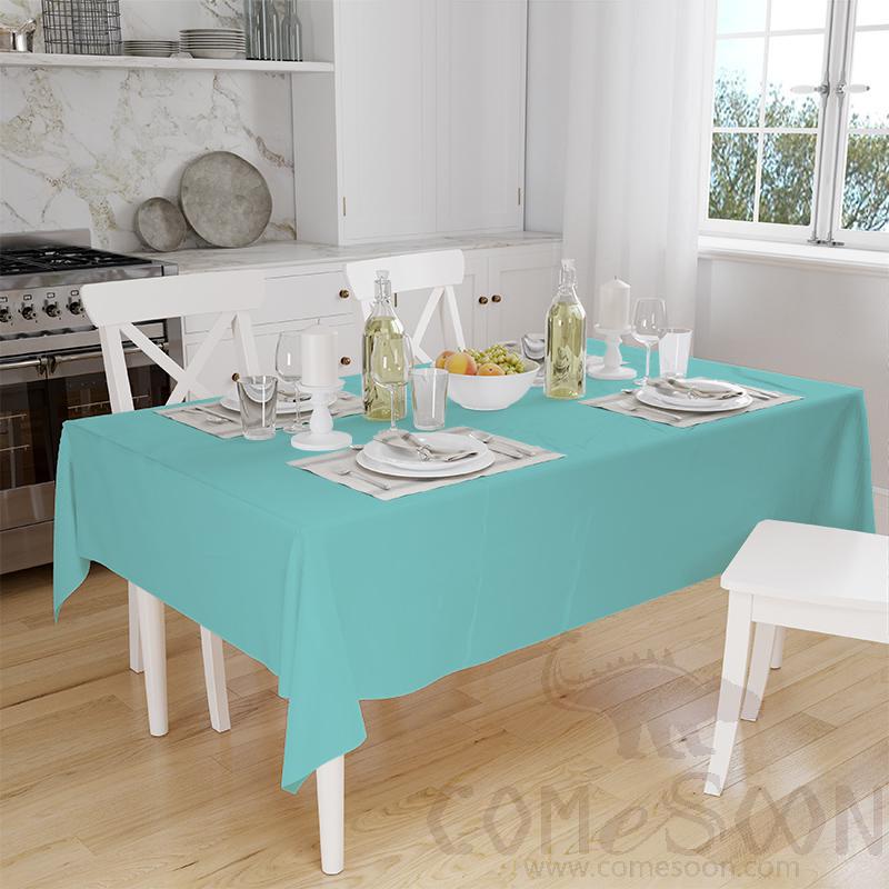 180X180PEVA Pure Color Tablecloth-New Blue