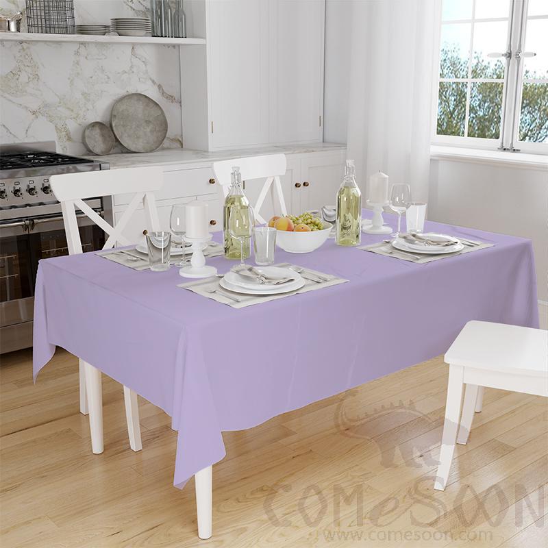 180X180PEVA Pure Color Tablecloth-Light Purple