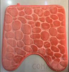 45X45U Light Stone Pattern Toilet Mat-Orange Red