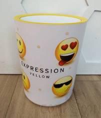 Printed trash can-smiling face