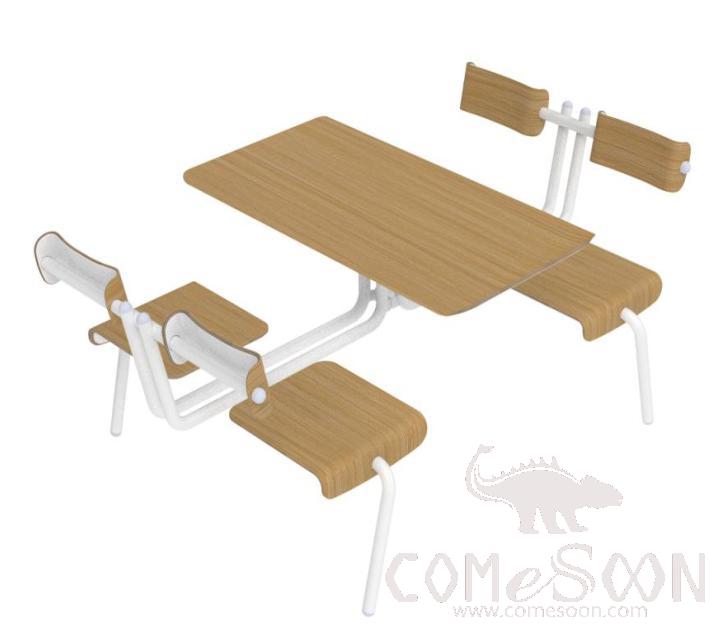 Canteen table &amp; chair-wood color 1990*1200*825mm