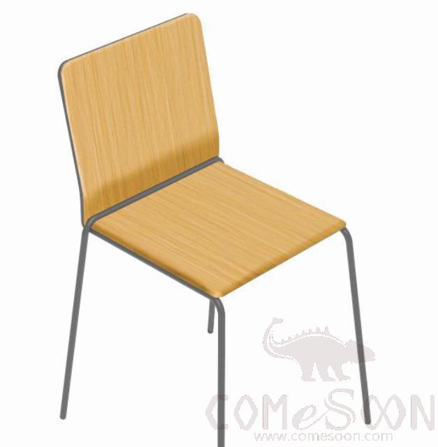 Steel Wooden Chair-Wood Color 530*525*740mm
