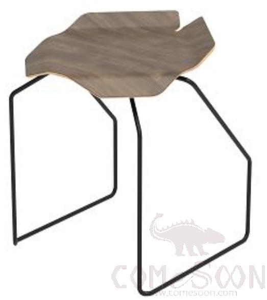 Steel Wooden Stool-Brown 473*430*478mm