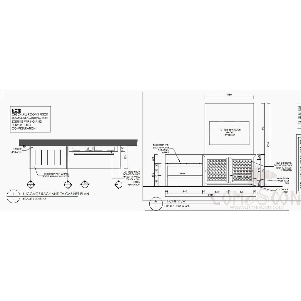 Fixed Luggage Rack , Tv Cabinet &amp; Mini Bar(Customized products)