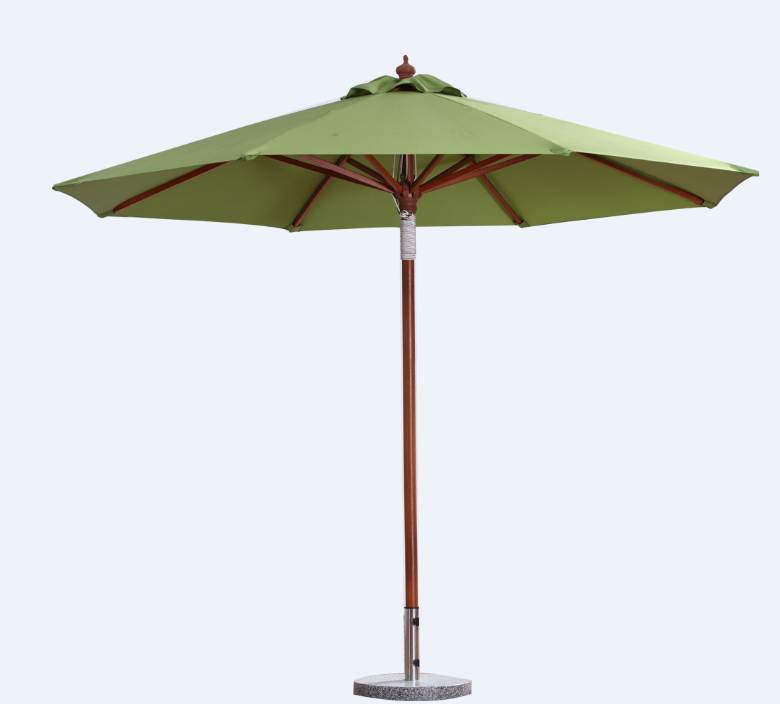 Outdoor Umbrella,All Aluminum Alloy Umbrella Frame, Wood Grain Paint