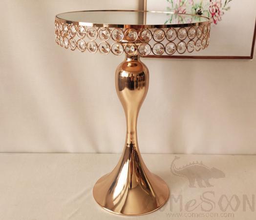 Cake Stand / Metal Tray,Metal Glass Crystal Pearl,Gold Sliver,D30*H40cm