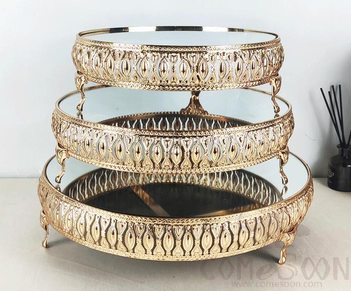 Cake Stand / Metal Tray,Metal,Gold Sliver,D26*H9cm