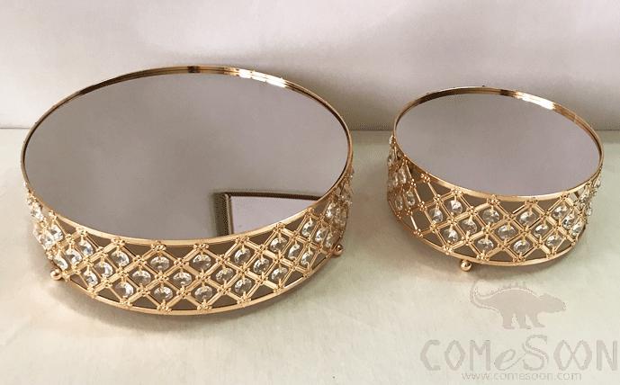 Cake Stand / Metal Tray,Metal,Gold,D35*H9cm