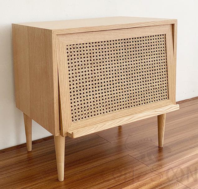 Bamboo rattan solid wood storage cabinet-58*38*57cm