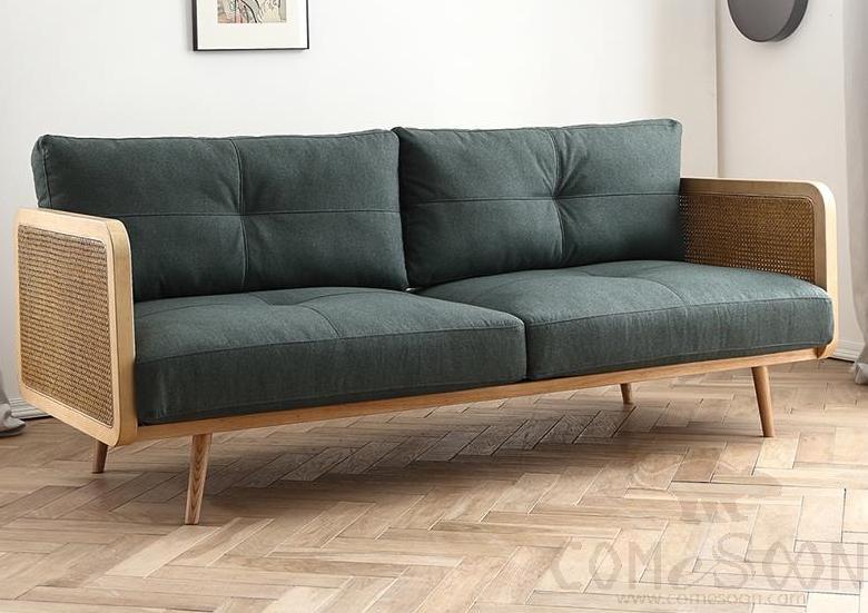 Real rattan solid wood sofa-174*68*87cm