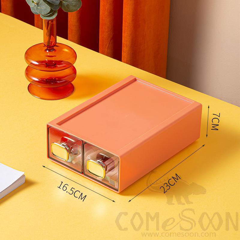 Storage Box Orange Double Tray-W16.5*L23*H 7CM,PP