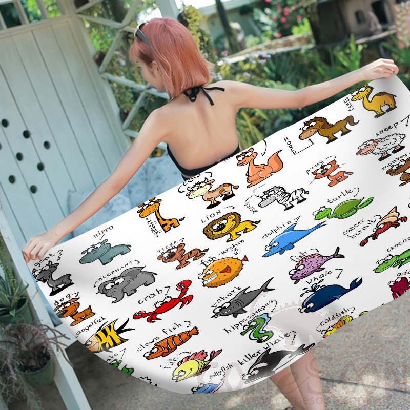 Cartoon Beach Towel,Microfiber ,150*70cm