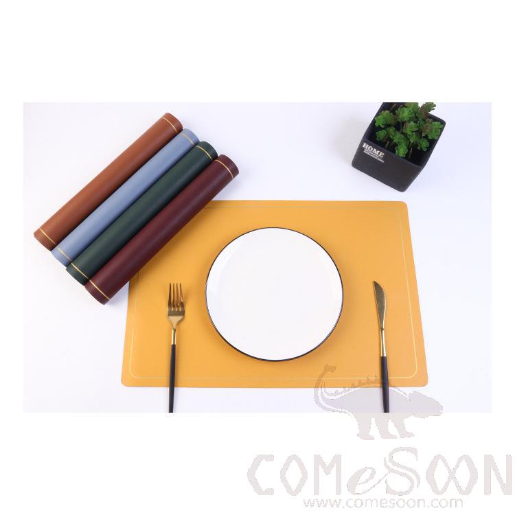 Placemat With Gold Border，PU ，L30*W45 CM