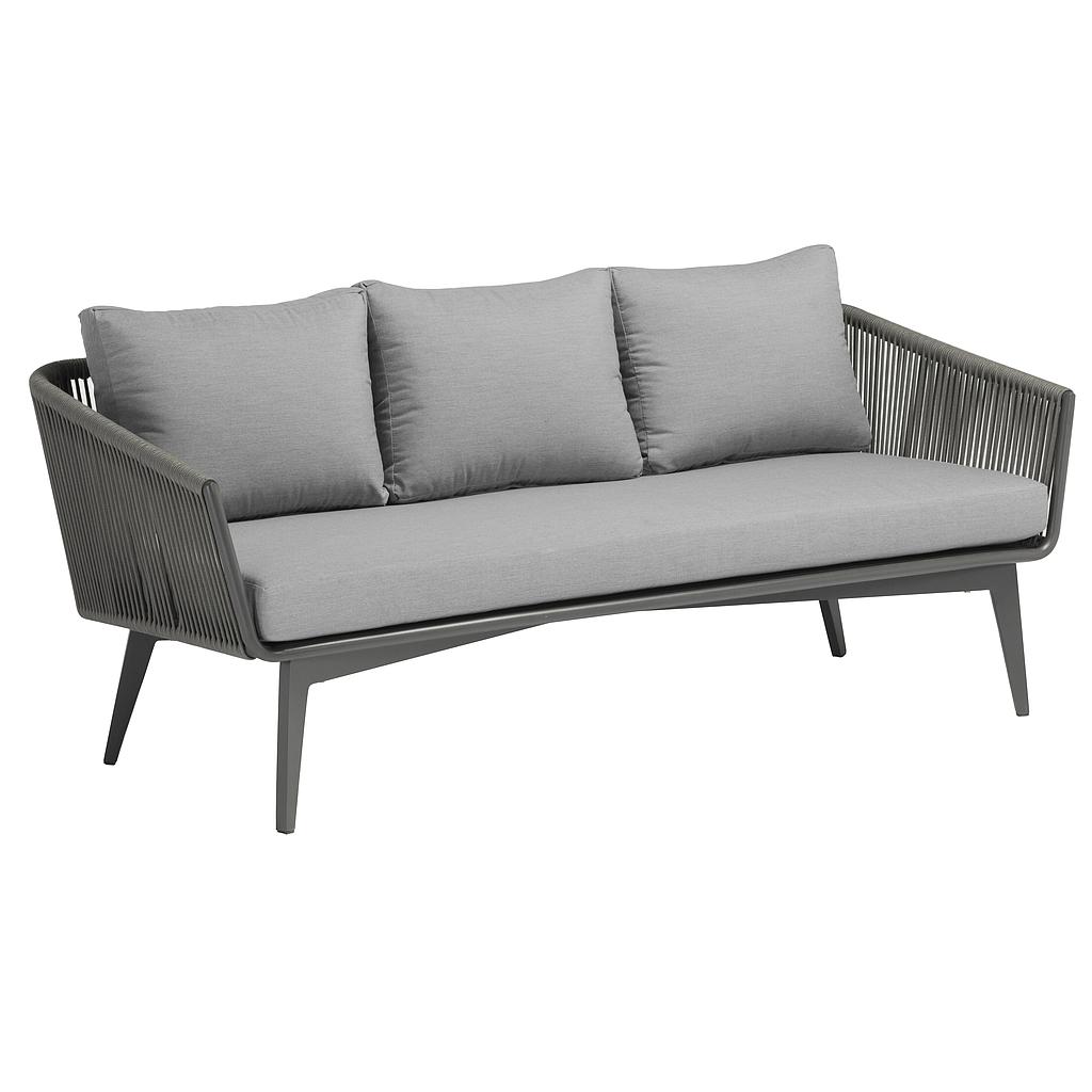 Aluminum tube strap three-seat sofa-W178xD80xH71cm