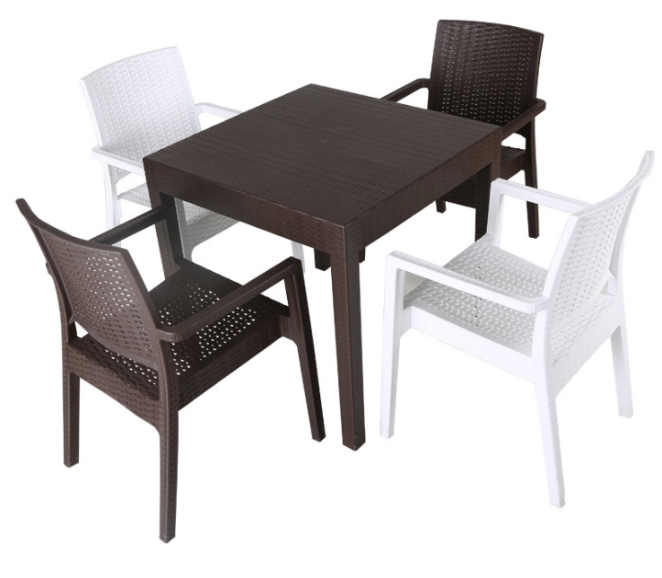 Outdoor plastic tables and chairs-1 table and 4 chairs