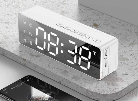 Bluetooth alarm speaker - English pronunciation (prompt tone) - single battery - white - B119 Ordinary style
