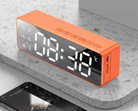 Bluetooth alarm speaker - English pronunciation (prompt tone) - single battery - orange - B119 Ordinary style