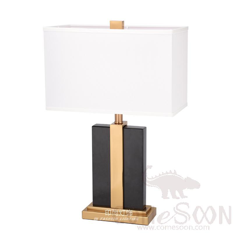 Marble Table Lamp-Marble + Metal + Fabric，5W,warm，400*200*630mm