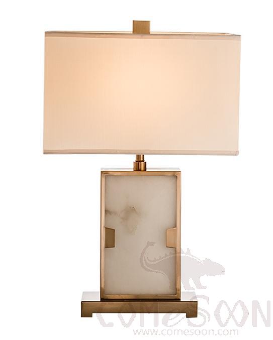 Table Lamp-Marble + Metal + Fabric，5W,warm，400*200*690mm