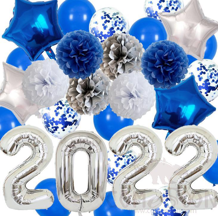 Blue  NY Balloon set