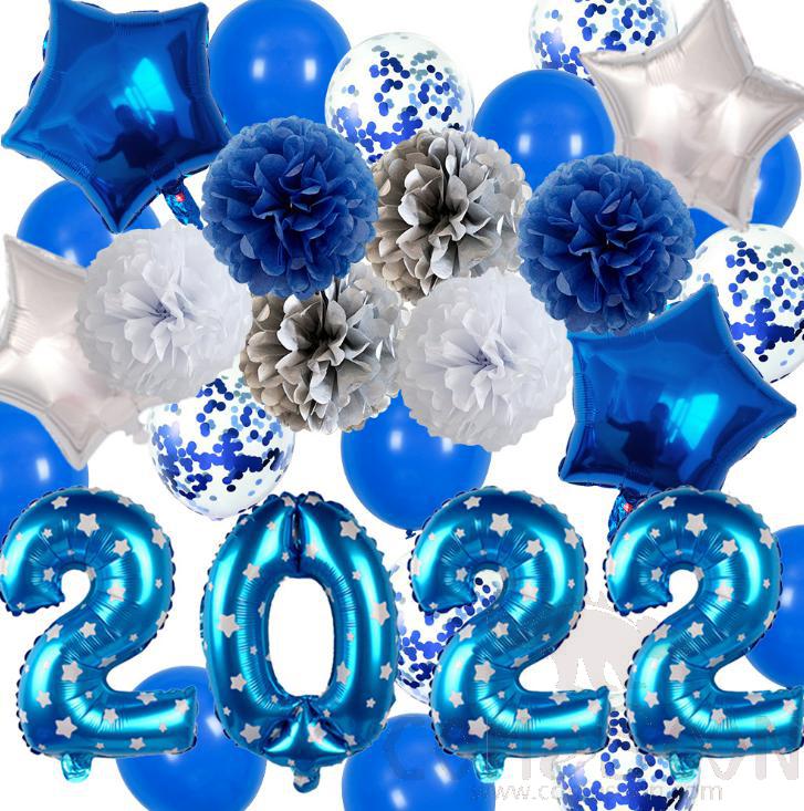 Blue  NY Balloon set
