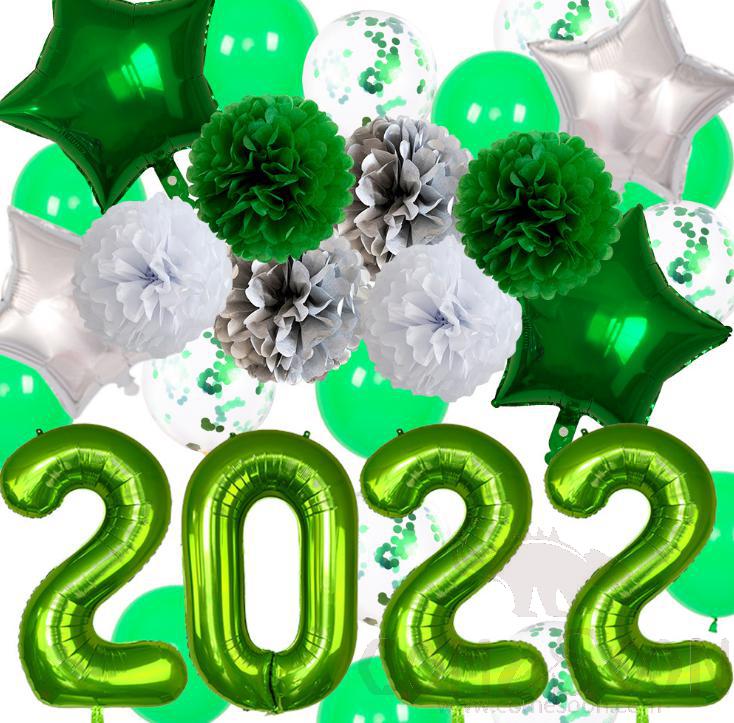 Green NY Balloon set