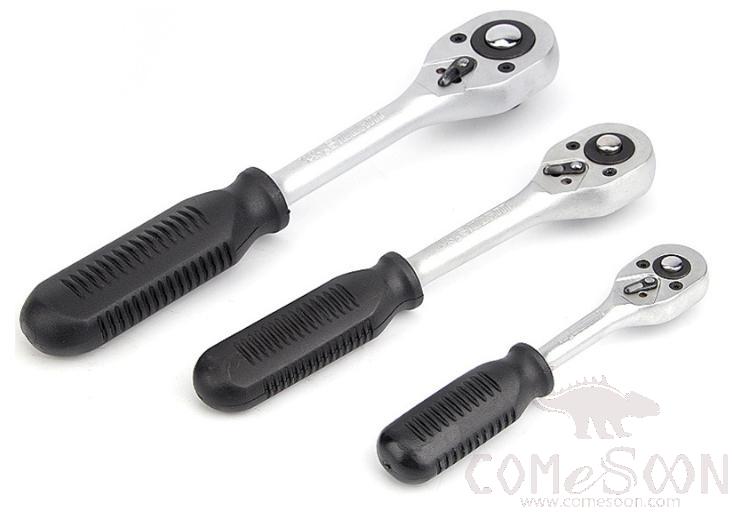 Quick Release Reversible Socket Ratchet Wrench 1/2&quot;，Chrome Vanadium Steel + Pp &amp; Tpr Plastic Handle