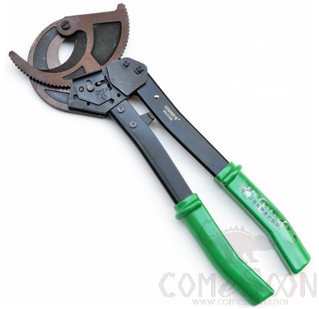 Ratchet Manual Cable Cutter  500mm²，Chrome-Molybdenum Alloy Steel Clamp Head + Rubberized Handle