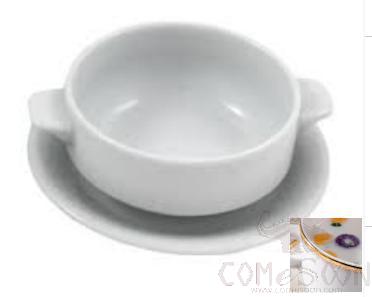 Golden Rim Double Ear Soup Bowl 5&quot;