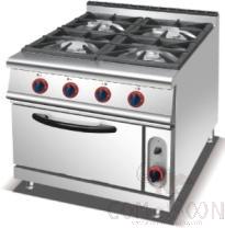 Gas 4-Burner Range with Electric Oven, Dimension:L800*W900*H920mm, Oven Dimension:560*700*270mm