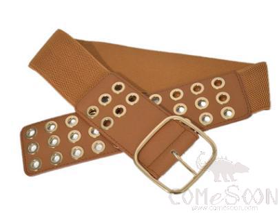 Belt-metal+imitation leather+elastic band