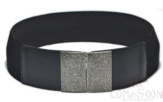 Belt-elastic belt, imitation leather, alloy