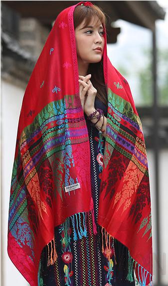 Shawls-70*190cm,30% Rayon + 70% polyester