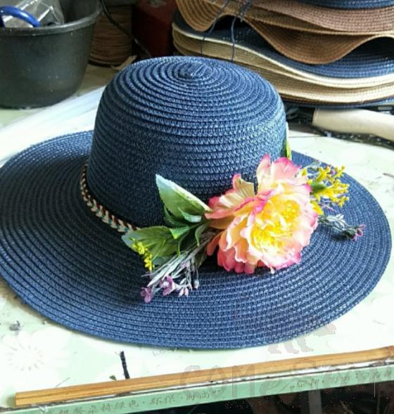 Straw Hat 1-Black,Straw,56~58cm