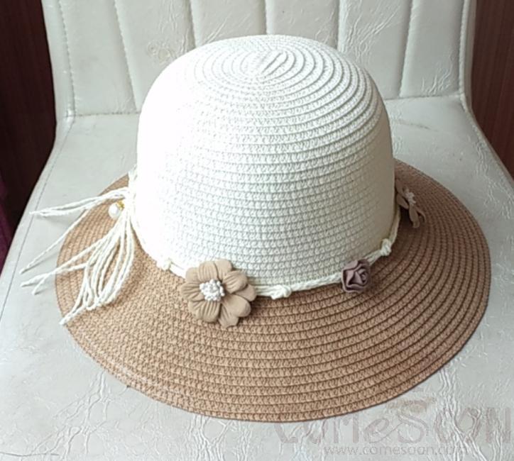 Straw Hat 1-Black,Straw,56~58cm