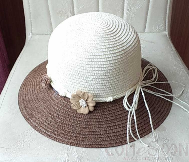 Straw Hat 1-Black,Straw,56~58cm