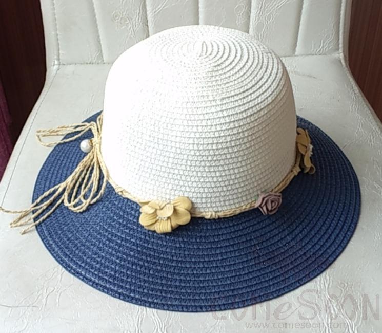 Straw Hat 1-Black,Straw,56~58cm