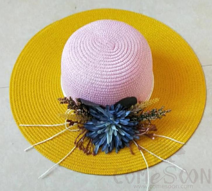 Straw Hat 1-Black,Straw,56~58cm