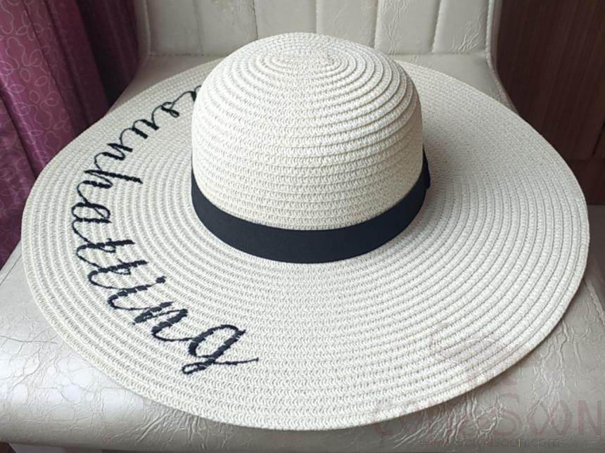 Straw Hat 1-Black,Straw,56~58cm