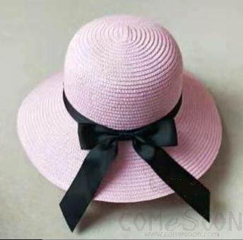 Straw Hat 1-Black,Straw,56~58cm
