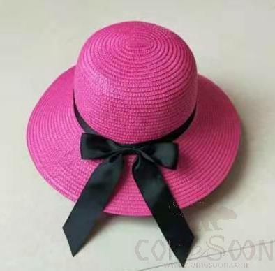 Straw Hat 1-Black,Straw,56~58cm