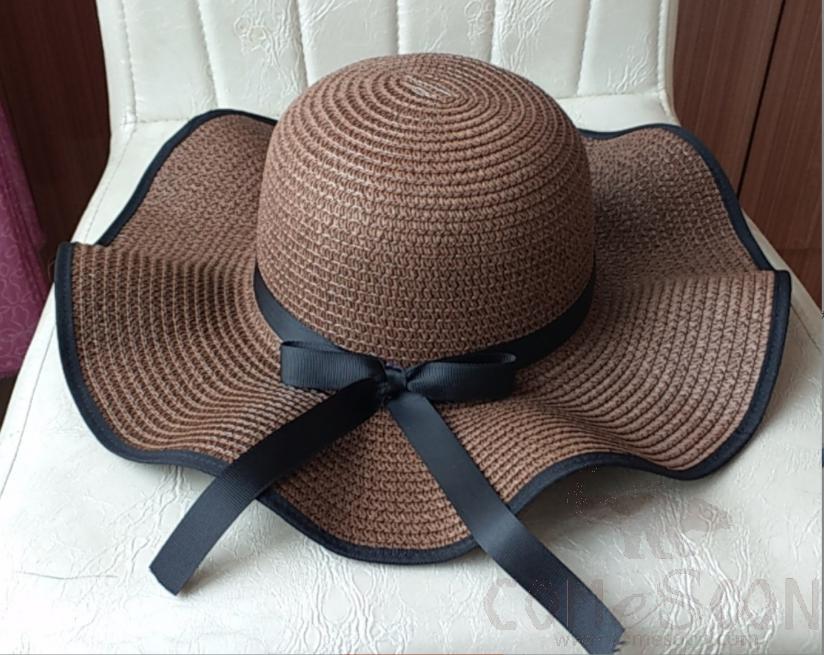 Straw Hat 1-Black,Straw,56~58cm
