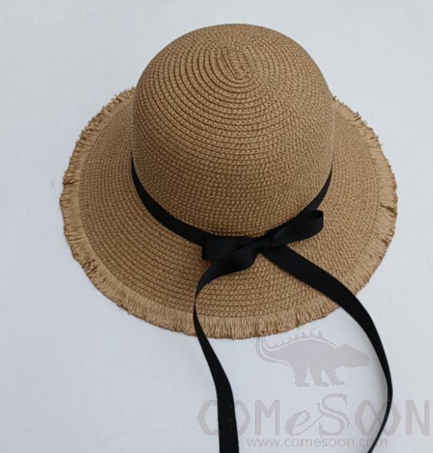 Straw Hat 1-Black,Straw,56~58cm
