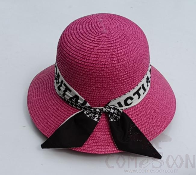 Straw Hat 1-Black,Straw,56~58cm