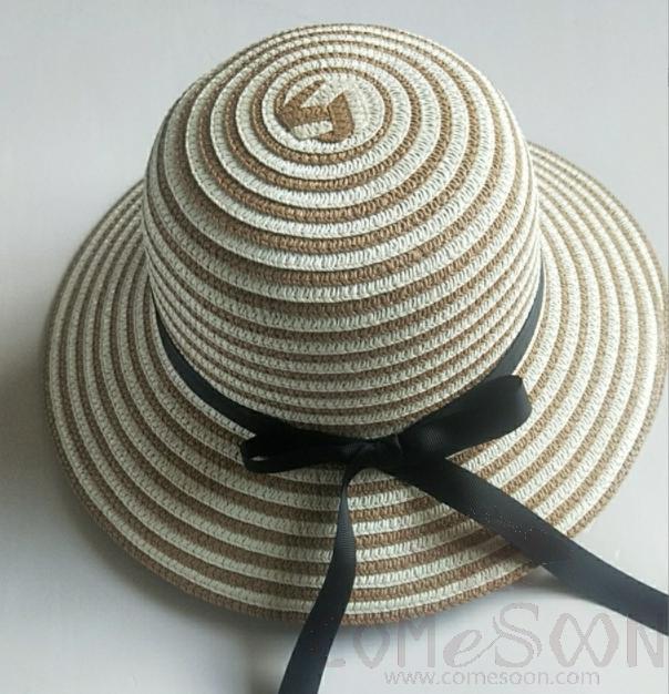 Straw Hat 1-Black,Straw,56~58cm