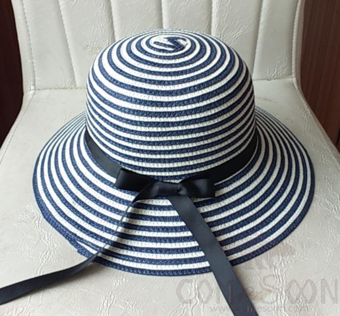 Straw Hat 1-Black,Straw,56~58cm