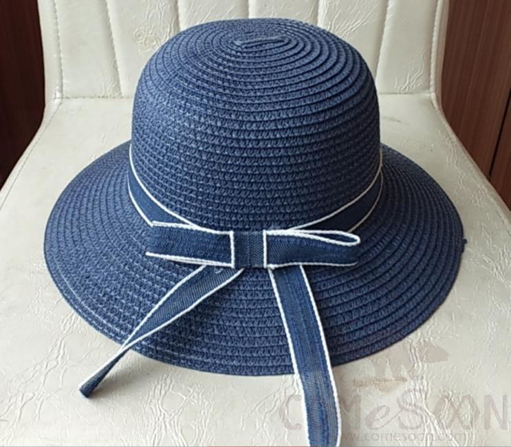 Straw Hat 1-Black,Straw,56~58cm